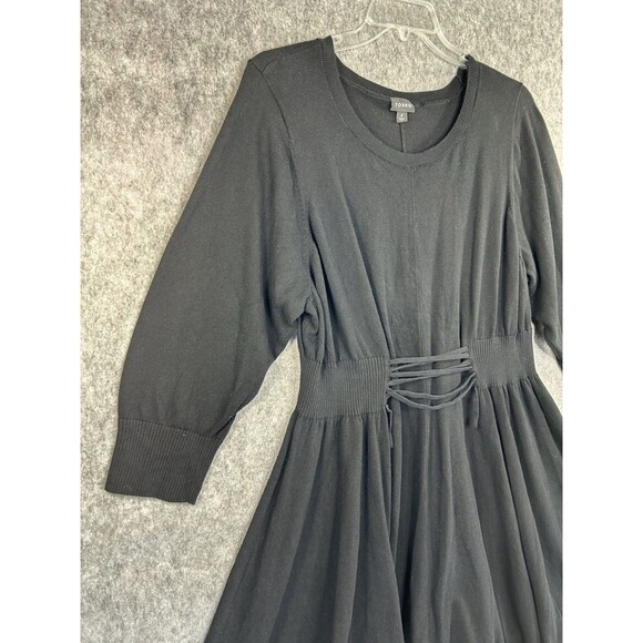 Torrid Dress Women's Size 4 Black Sweater Long Sleeve Knit Knee Length Stretch - Picture 4 of 11